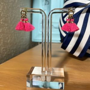 Pink & Gold Mini Tassel Earrings